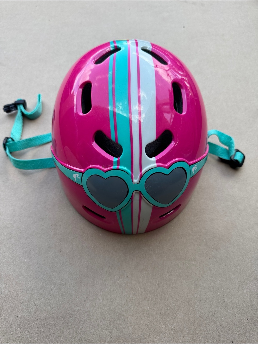 Barbie Pink & Teal Heart Bike Helmet
